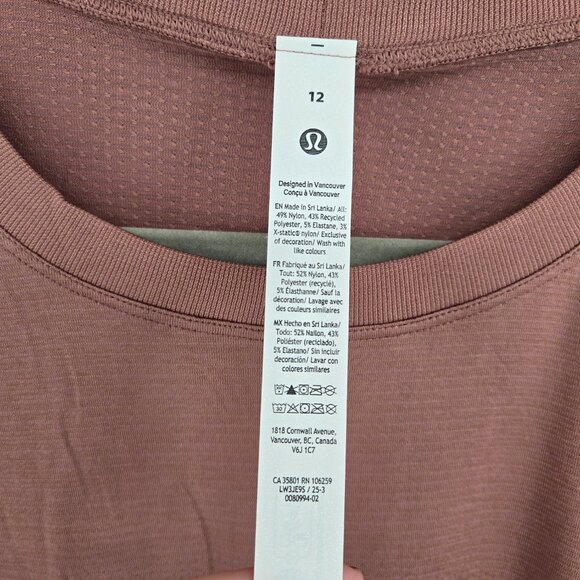 NWT Lululemon Swiftly Relaxed Long-Sleeve Shirt Updated Fit - 12 Red Clay - Picture 8 of 8